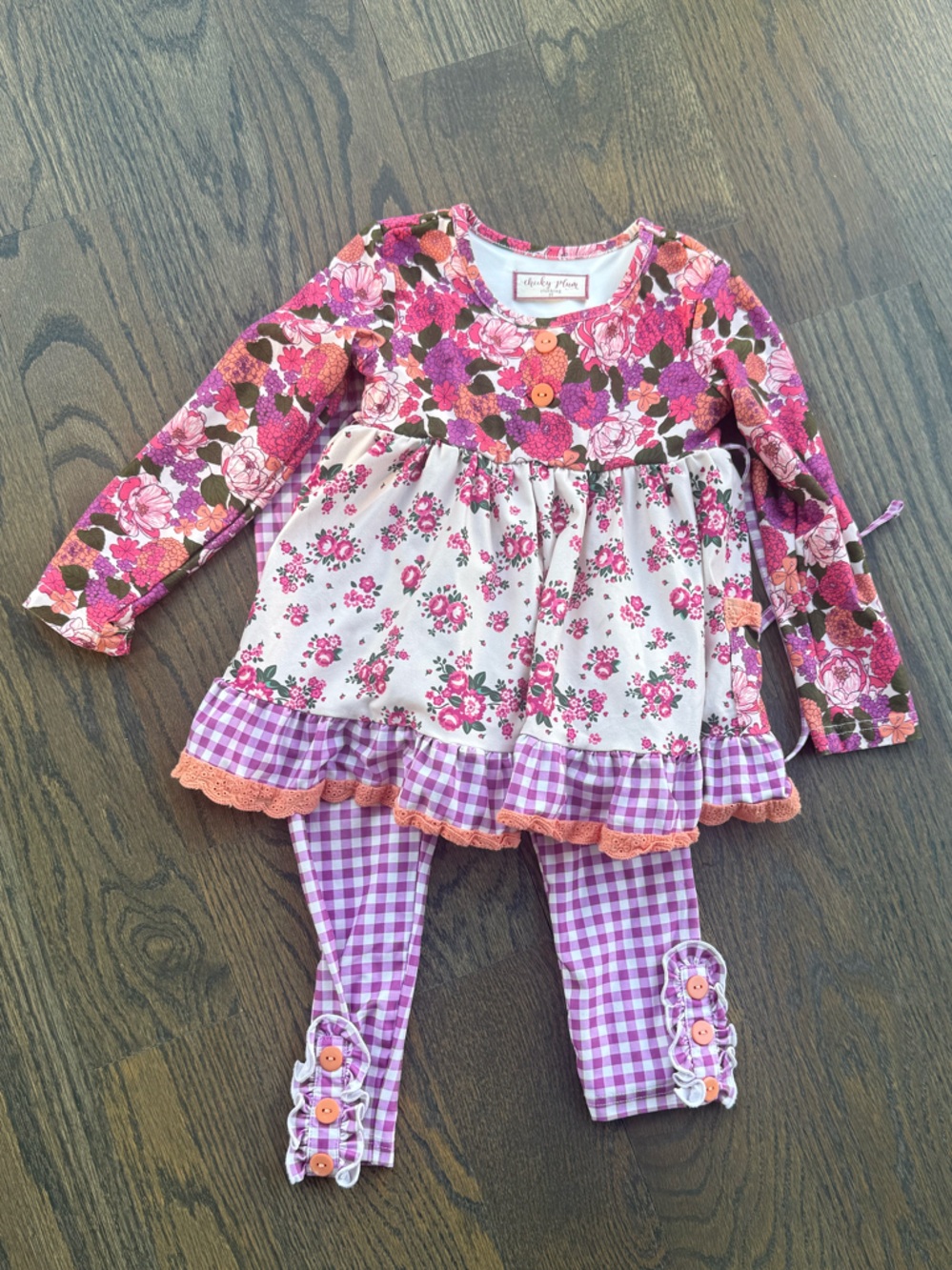 cheeky plum Pink Purple Floral Button-Front Top